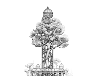 Illustration for article titled Intricate illustrations of elaborate and impossible buildings
